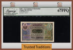 Welt Banknoten 1 RUPEES TT PK S271c 1941-45 INDIA SCARCE NOTE LCG 67 PPQ SUPERB FINEST KNOWN! -