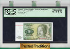 Welt Banknoten 5 DEUTSCHE MARK TT PK 30a GERMANY -FEDERAL REPUBLIC PCGS 67 PPQ SUPERB GEM! -