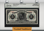 Welt Banknoten 5 PESOS TT PK S132a MEXICO LCG 67 PPQ SUPERB GEM NEW TOP POP NONE FINER -
