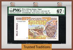 Welt Banknoten 1000 FRANCS TT PK 611He WEST AFRICAN STATES / NIGER PMG 67 EPQ SUPERB GEM -