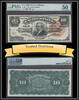 USA Banknoten 294 1886 $ TT FR 10 SILVER CERT TOMBSTONE SCARCE LARGE RED SEAL PMG 50 POP 2 -