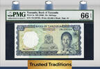 Welt Banknoten TT PK 3e TANZANIA 20/ SHILLINGS PMG 66 EPQ GEM FINEST KNOWN -
