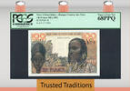 Welt Banknoten 100 FRANCS TT PK 2b WEST AFRICAN STATES PCGS 68 PPQ SUPERB GEM NEW! -