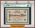 Welt Banknoten 75 MARK TT PK 8 MEMEL / FRENCH ADMINISTRATION - POST WWI PMG 67 EPQ SUPERB! -