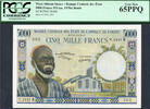 Welt Banknoten 5000 FRANCS TT PK 204Bl 1970s WEST AFRICAN STATES BENIN PCGS 65 PPQ GEM NEW! -