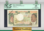 Welt Banknoten 10000 FRANCS TT PK 1s GABON SPECIMEN PCGS 55 CHOICE ABOUT NEW -
