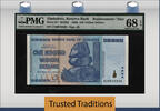 Welt Banknoten TT PK 91* ZIMBABWE 100 TRILLION DOLLARS REPLACEMENT STAR 22 IN PMG 68 EPQ -
