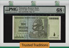 Welt Banknoten TT PK 88 2008 ZIMBABWE 10 TRILLION DOLLARS PMG 68 EPQ SUPERB GEM UNCIRCULATED! -