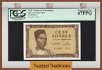 Welt Banknoten 100 FRANCS TT PK 2 MALI MODIBO KEITA PCGS 67 PPQ SUPERB GEM FINEST KNOWN! -