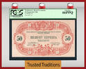 Welt Banknoten 50 PERPERA TT PK 20 1914 MONTENEGRO PCGS 66 PPQ SOLE EXAMPLE IN GEM CONDITION! -