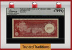 Welt Banknoten 500 GULDEN TT PK 7a NETHERLANDS ANTILLES DUTCH ADMIN LCG 67 PPQ SUPERB GEM -