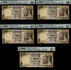 Welt Banknoten 500 RUPEE TT INDIA SEQUENTIAL S/N 000001 THRU 000010 SET OF 10 PMG 67 & 66 -