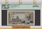 Welt Banknoten 55 FRANCE TT PK 133a 1954- 500 FRANCS VICTOR HUGO PCGS 66 PPQ GEM NEW NONE FINER -