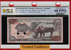 Welt Banknoten 500 FRANCS TT PK 6s RWANDA-BURUNDI SPECIMEN BLACK RHINO PCGS 68 PPQ SUPERB! -