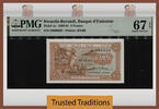 Welt Banknoten 5 FRANCS TT PK 1a 1960-61 RWANDA-BURUNDI IMPALA PMG 67 EPQ SUPERB GEM UNC -