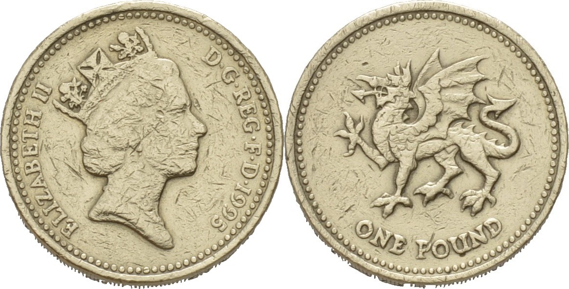 England 1 Pfund 1995 Elisabeth II S+ England 1 Pfund 1995 Elisabeth II S+