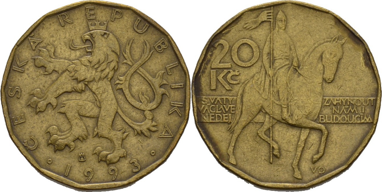 Tschechische Republik 20 Korun 1993 SS MA Shops