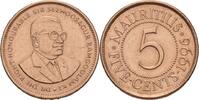 Mauritius 5 Cents / 0,05 Rupee 1996 Pfr. / Stahl mit Kuperlegierung