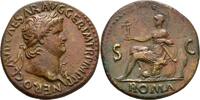 Frankreich / Lyon AE-Sesterz Nero 54-68 n.Chr.Lugdunum geprägt: ca.65 n.Chr. AE-Sesterz Ca.65.n.Chr. Fast VZ / erhabenes Portrait / hellbraune Patina