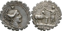 Italien AR-Denar AR-Denar (Serratus) Röm. Republik A.POSTUMIUS ALBINUS. 81. v. Chr. Rom. (Priest