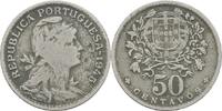 Portugal 50 Centavos 1945 S / stark abgegriffen