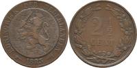 2 1/2 Cents 1883 Holland Koninkrijk der Nederlanden Willem III, 1849 - 1890 Sehr schön