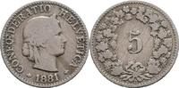 Schweiz 5 Rappen 1881 SS 22,00 EUR  zzgl. 11,70 EUR Versand
