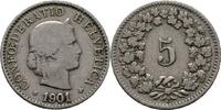 Schweiz 5 Rappen 1901 SS 13,00 EUR  zzgl. 15,00 EUR Versand