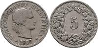 Schweiz 5 Rappen 1907 SS+ 8,00 EUR  zzgl. 15,00 EUR Versand