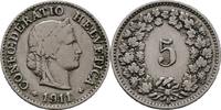 Schweiz 5 Rappen 1911 SS+ 16,00 EUR  zzgl. 15,00 EUR Versand