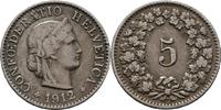 Schweiz 5 Rappen 1912 VZ 25,00 EUR  zzgl. 11,70 EUR Versand