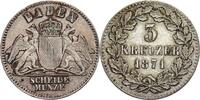 BADEN-DURLACH 3 Kreuzer Friedrich I., 1852/1856-1907. 3 Kreuzer 1871. -