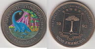 Equatorial Guinea 1.000 Francs DIPLODOCUS Coloured KM.81 -