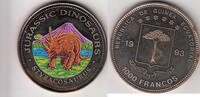 Equatorial Guinea 1.000 Francs STYRACOSAURUS Coloured KM.82 -