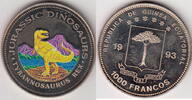 Equatorial Guinea 1.000 Francs TYRANNOSAURUS REX Coloured KM.83 -