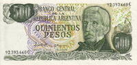 Argentina P.298a 500 Pesos 1974 unz