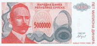 Bosnia-Herzegowina 5 Miljoen Dinar P.156a -