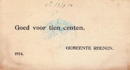 Netherlands Rhenen 10 Cent(NOODGELD)PL800.2 VR.25.2 -