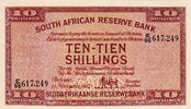 South Africa 10 Shillings 1947 P.82e XF