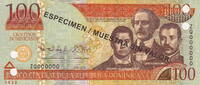 Dominican Rep. P.184s3 100 Pesos SPECIMEN 2012 unz