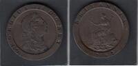 Great Britain KM.619 2 Pence GEORGIUS III 1797 VF-XF