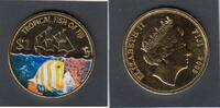 Fiji Isl. 1 Dollar YELLOW POINTED NOSE FISH coloured KM.145 -