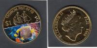 Fiji Isl. 1 Dollar STRIPED BUTTERFLY FISH coloured KM.147 -