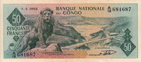 Congo Dem.Rep. P.5a 50 Francs 1962 unz