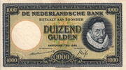 Netherlands 1.000 Gulden(AV107.1)(P.80) 1945 M.153-1 XF+