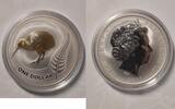 Neuseeland One Dollar Neuseeland Kiwi 2011 Gildet. 1 Unze -