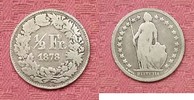 Schweiz 1/2 Franken 1/2 Franken 1878.Seltenes Jahr.