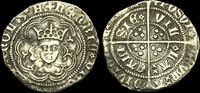ENGLISH HAMMERED LN-FFQJ - HENRY VI - Rosette-Mascle Iss. Halfgroat, ca.1430-1AD.