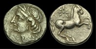 GREEK - SPAIN / CARTHAGE GR-WWTF - SPAIN, Punic Iberia, AR Shekel, ca.237-209BC. RARE+