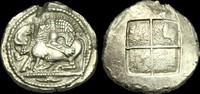 GREEK HELLENISTIC Tetradrachm GR-WPBD - THE MACEDONIAN KINGDOM - Acanthus AR Tetradrachm, ca.480-470BC. ...Pow